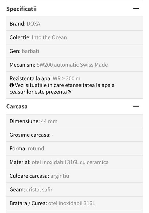 Ceas Doxa Shark-300 Ceramica Automatic