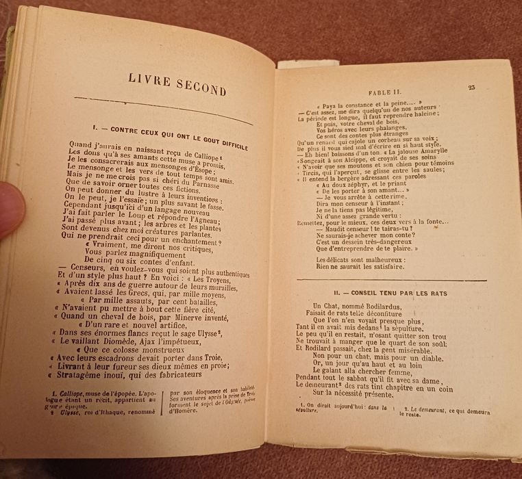 Semnatură olografă - Carte veche - Fabule, La Fontaine,Paris,1894
