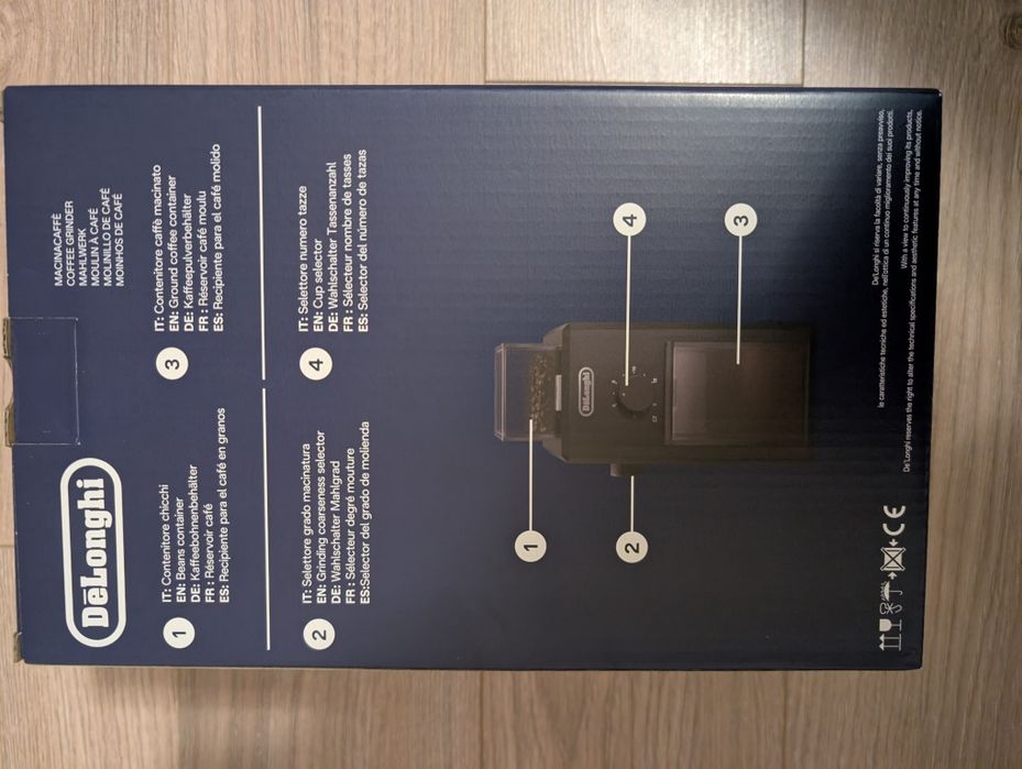 Râșniță de cafea De’Longhi KG79 – electrică, reglaj granulație, 110W