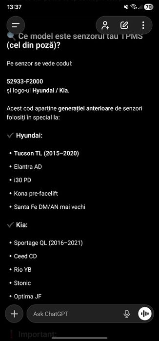 Senzori presiune originali Hyundai Kia