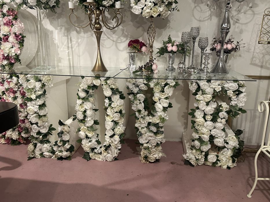 Masa candy bar love cu geam inclus