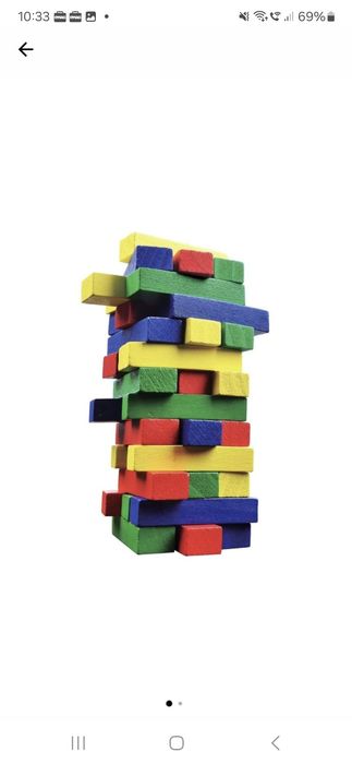 Joc Tumblin Tower cu 48 piese din lemn, 9 x 8.5 x 28 cm