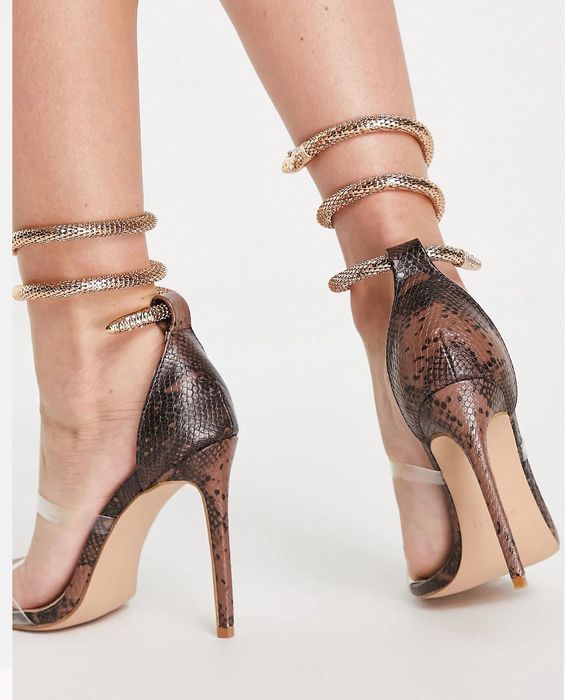 Sandale cu toc si model de sarpe noi