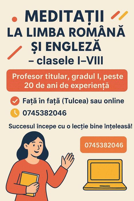 Meditații Limba Română și Engleză – clasele I–VIII