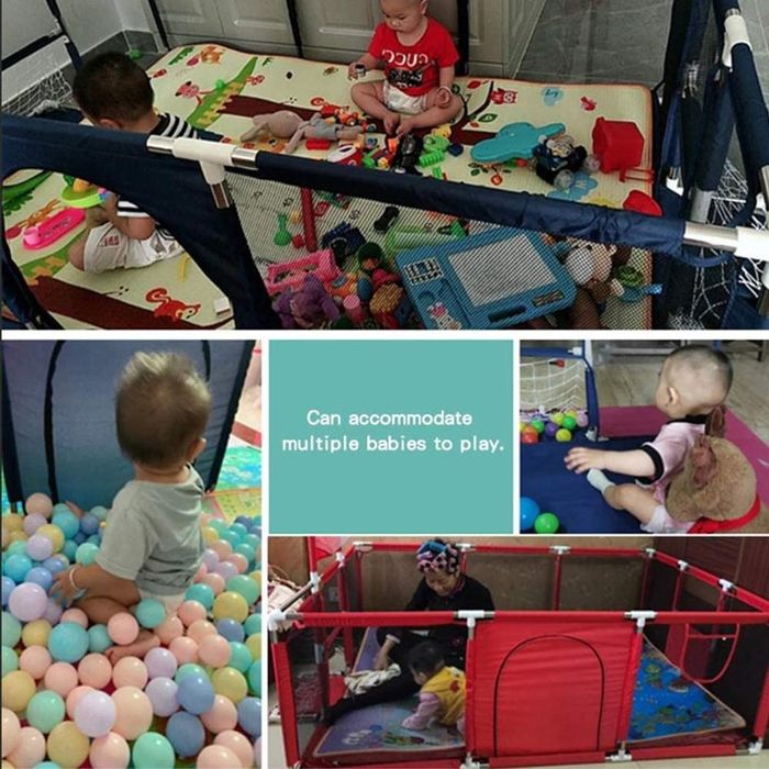 Голяма детска кошара за игра с футболен и баскетболен кош, преграда