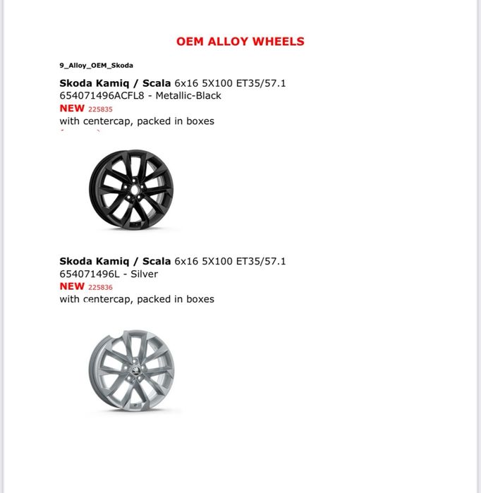 Джанти 16 цола 5х100 Skoda Scala Kamiq Fabia VW T-Cross Taigo Polo