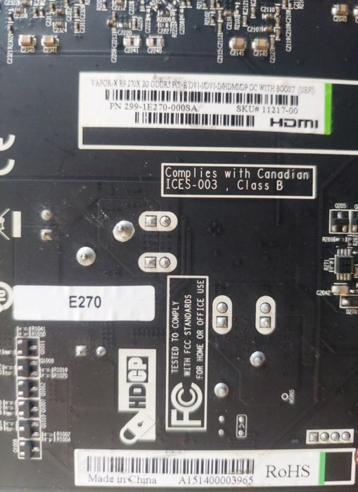 Placa Video Sapphire Radeon R9 270X Vapor-X 2GB