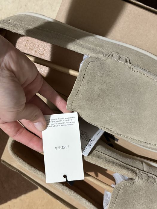 Mocasini piele intoarsa barbati Mango
