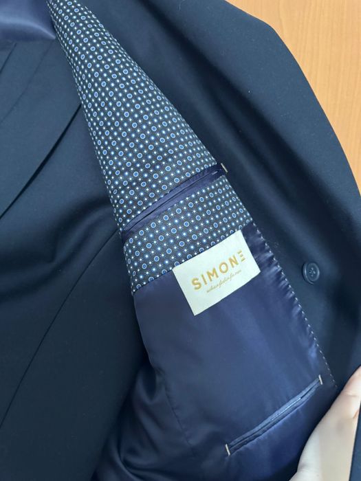 Костюм тройка синего цвета