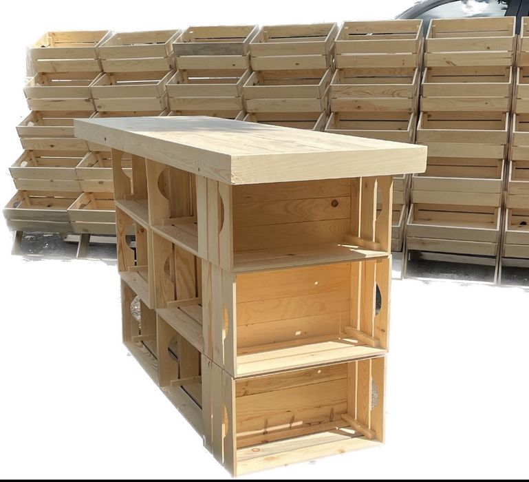 Дървени бюро/работна маса от дървени щайги