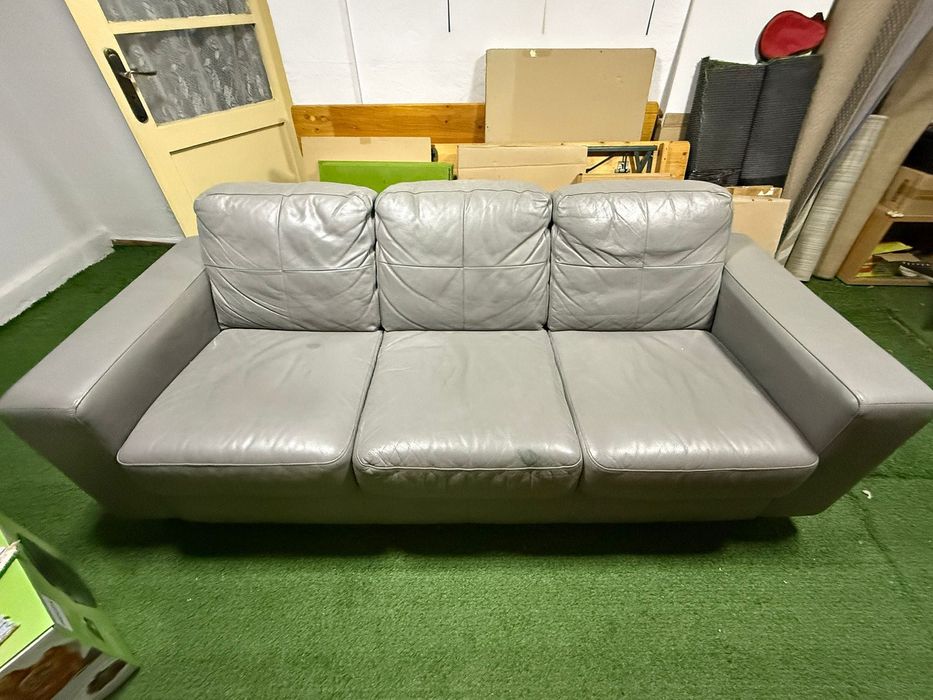 Canapea piele gri IKEA 3 locuri