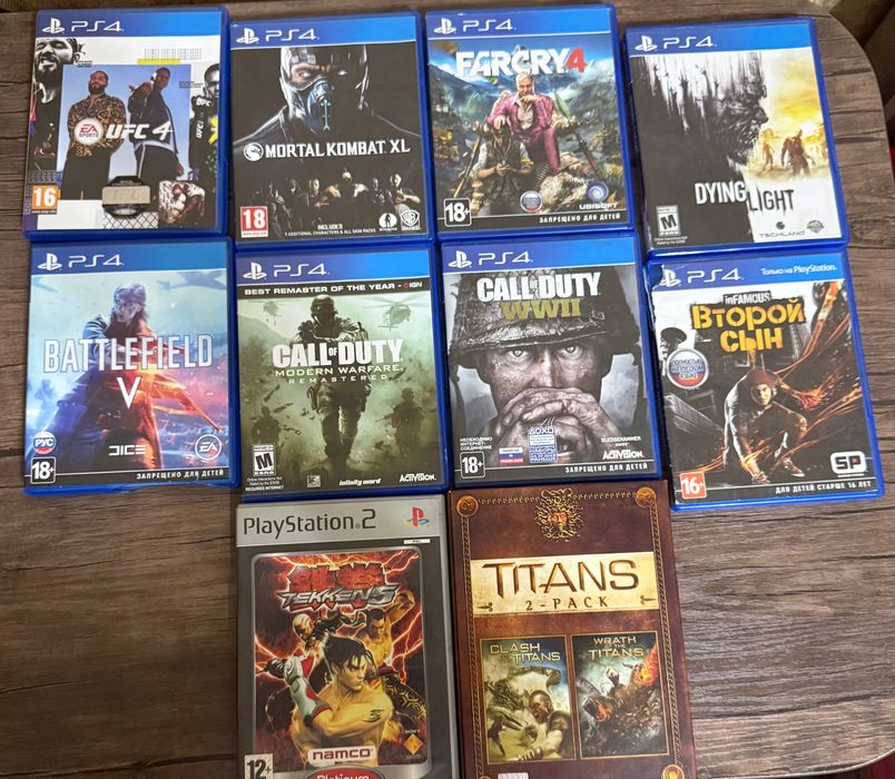 Оригинальные диски PS4 и PS2