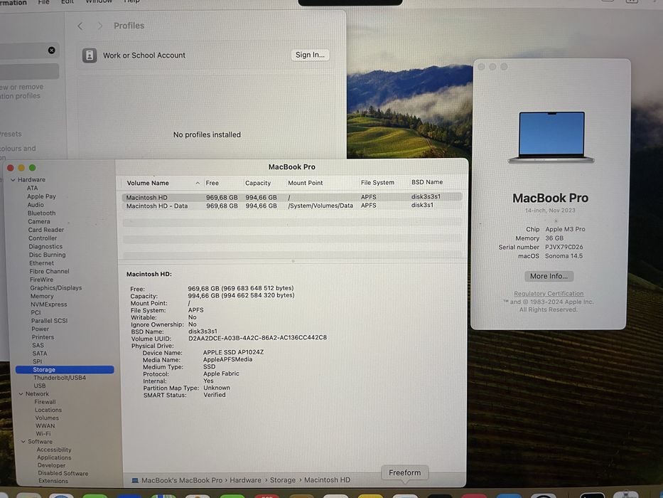 MacBook Pro 14” M3 Pro 36GB 1Tb