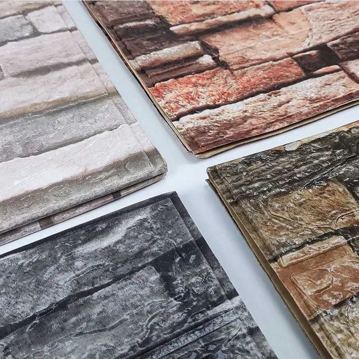 3D Тапети, Самозалепващи Пана Тапет 3D Тухли Релефни за стена