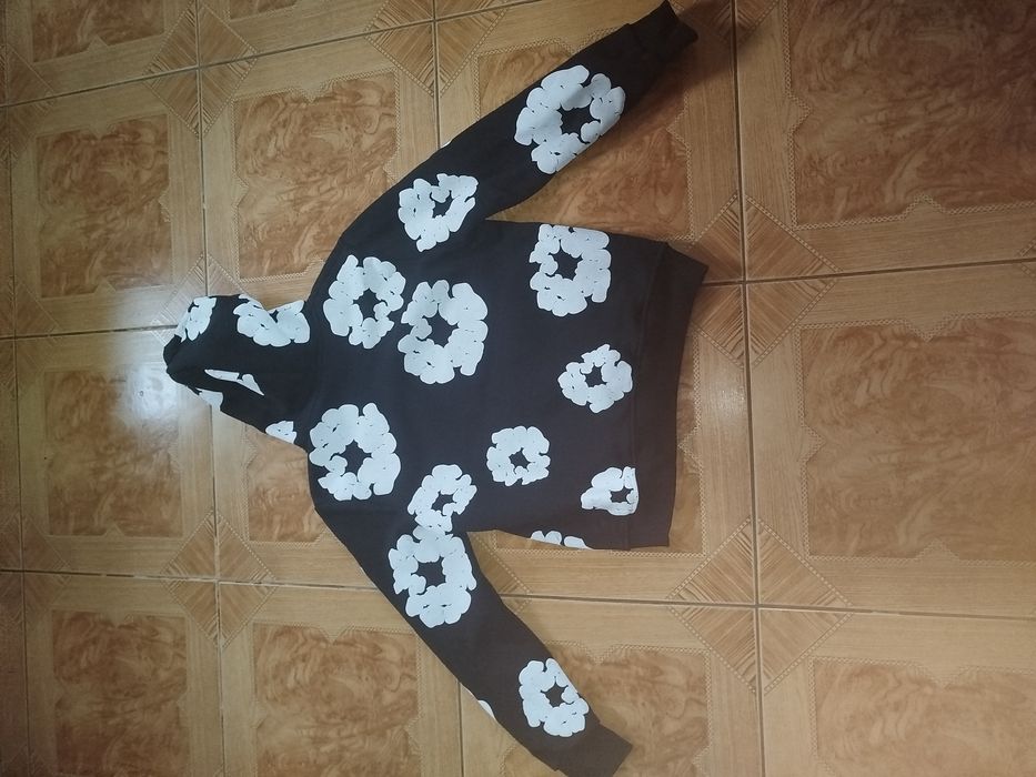 Hanorac denim terse negru