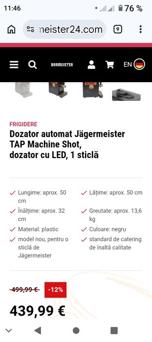 Vând dozator jagermeister