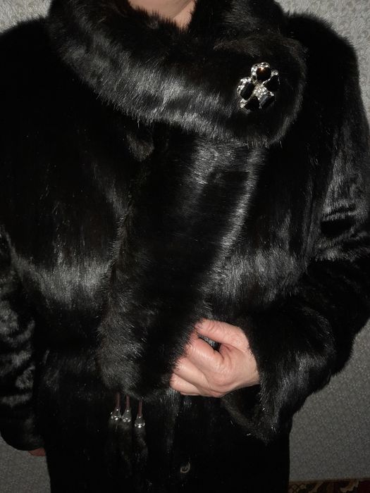 Шуба(мутон) - чёрный