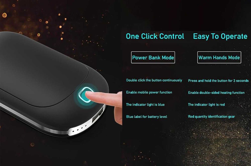 Incalzitor de mâini reincarcabil si baterie externa,RAYROW,sigilat