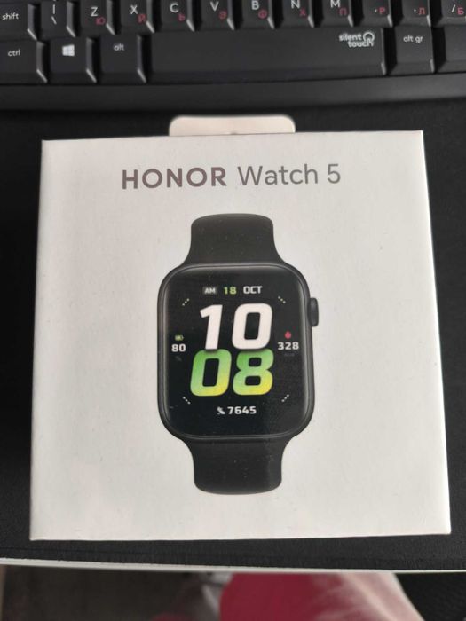 Смарт часовник Honor Watch 5 STL-B19 Чисто нов, неразопакован, AMOLED, GPS, Black