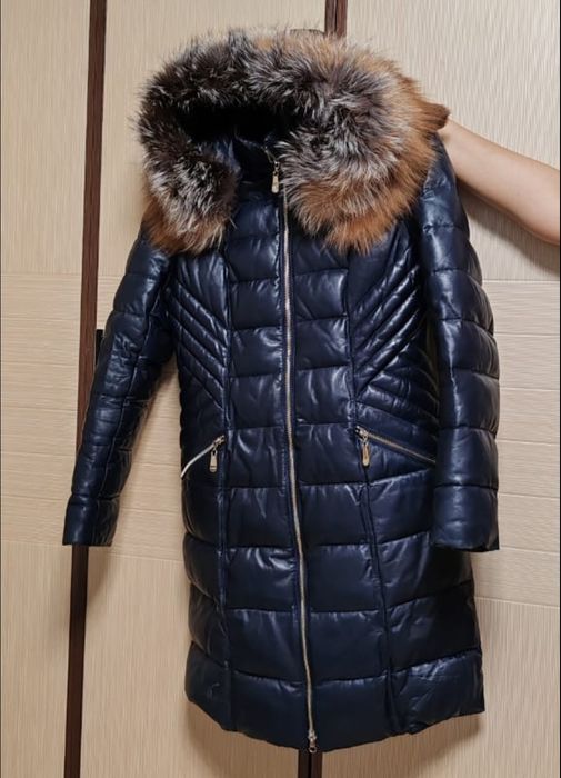 Кожанный пуховик