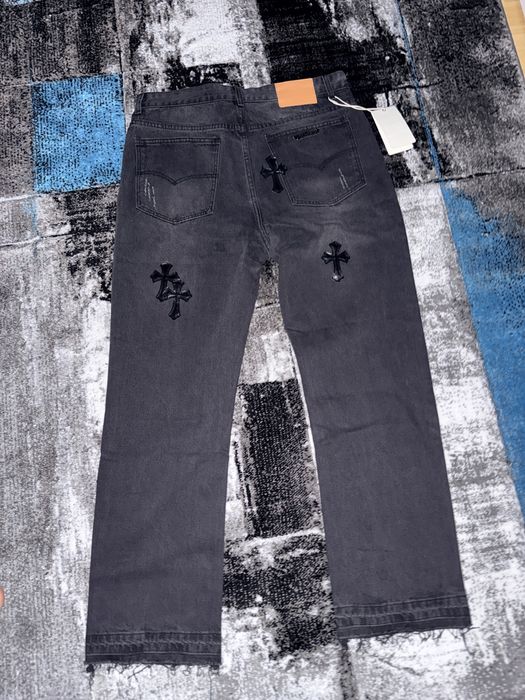 Blugi chrome hearts negri + curea amiri gratis