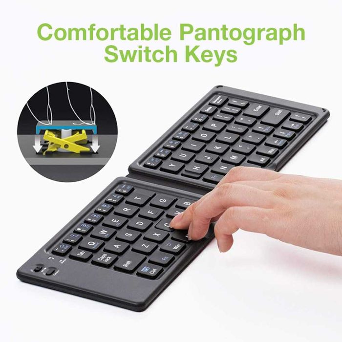 Сгъваема Безжична клавиатура  Techly, Bluetooth, черна