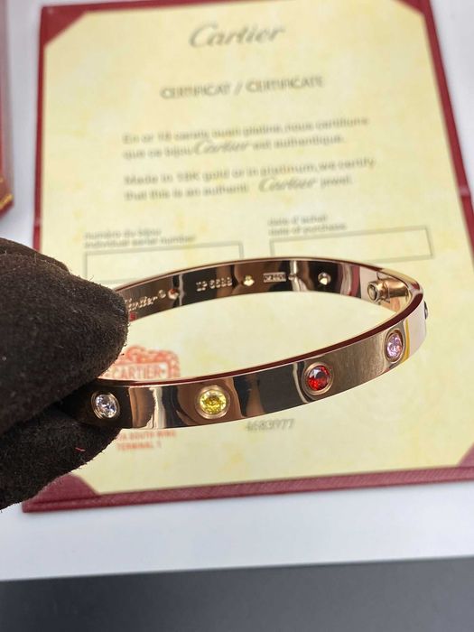 Brățară Cartier LOVE 19 aur roz 750 cu 10 diamante