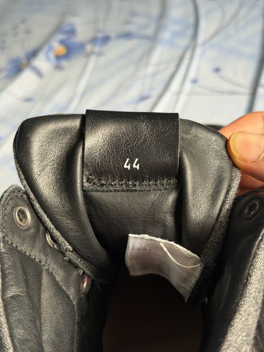 Moncler Black Leather & Fur High Top Sneakers