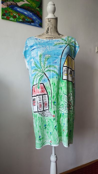 Rochie dama noua handmade pictata manual ( diferite modele )