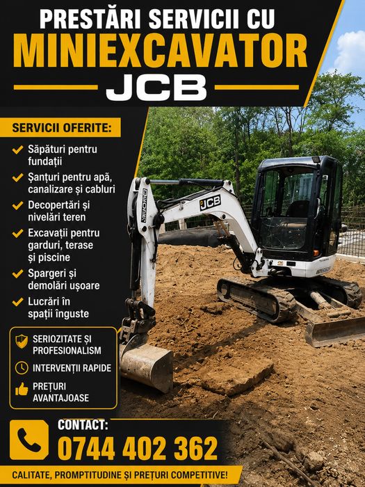 Inchiriez Miniexcavator Si Prestez Servicii