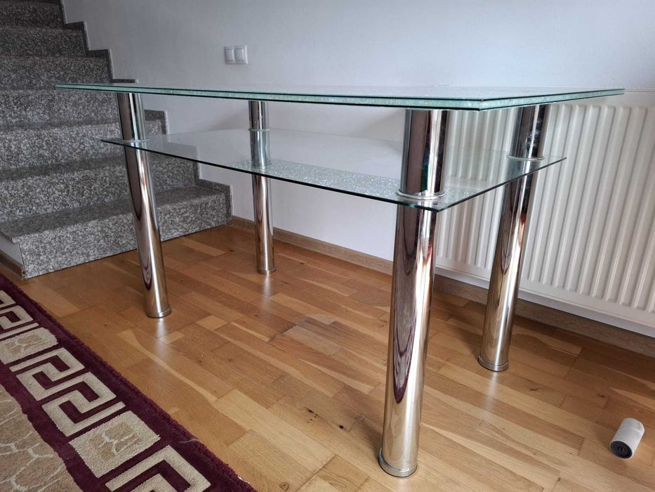 Masă Dining/Bucătărie Sticlă Securizată 130x80 cm – Design Modern