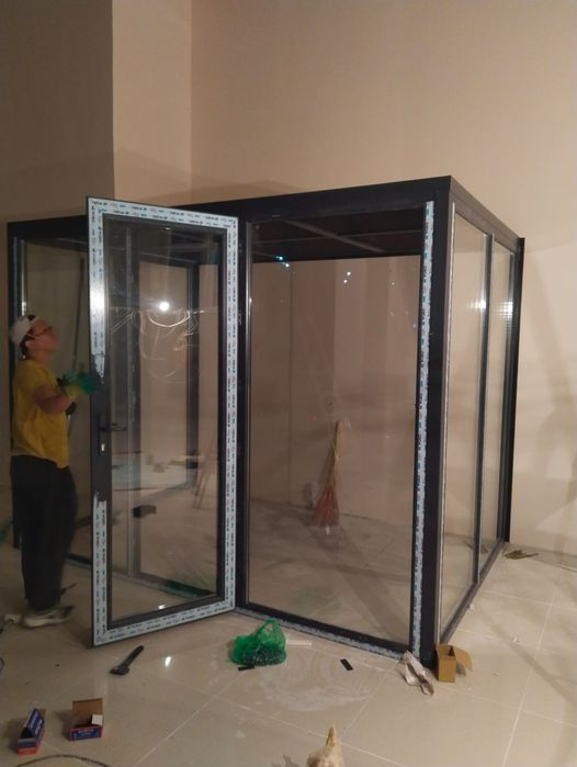 Окна,перегородки,двери и тд