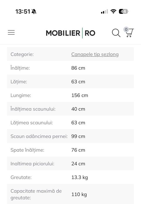 Canapea tip șezlong Norsica 844 – bej, stil modern, ca nouă