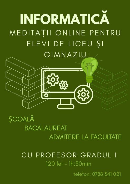 Meditații online la informatică pentru elevi de liceu și gimnaziu