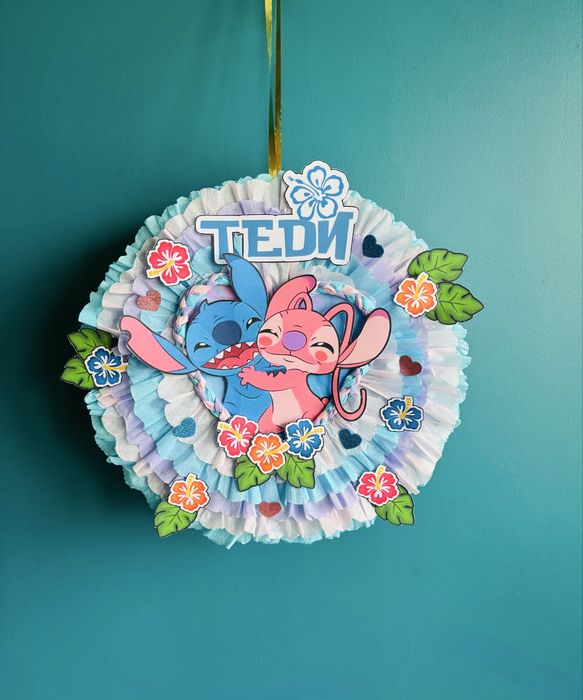 Стич и Анджела пинята Stitch Розов стич