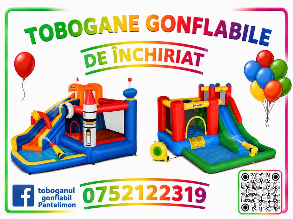 Tobogane(topogane) gonflabile de inchiriat