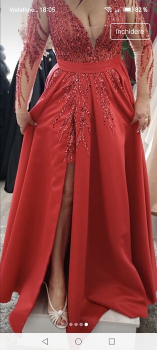 Rochie rosie nunta Brillante