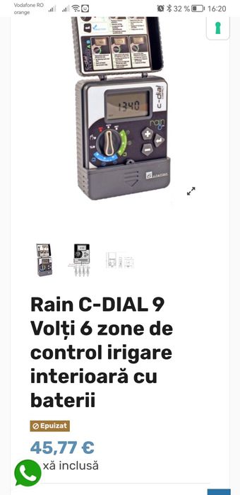 Controlat  irigație 9v Rain C-dial compact