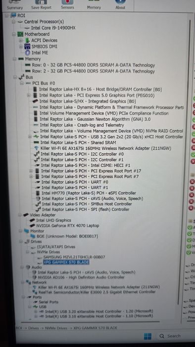 Acer Predator Helios neo 16, i9 14900,64GB RAM,rtx 4070 AI 8GB, 1.5 TB