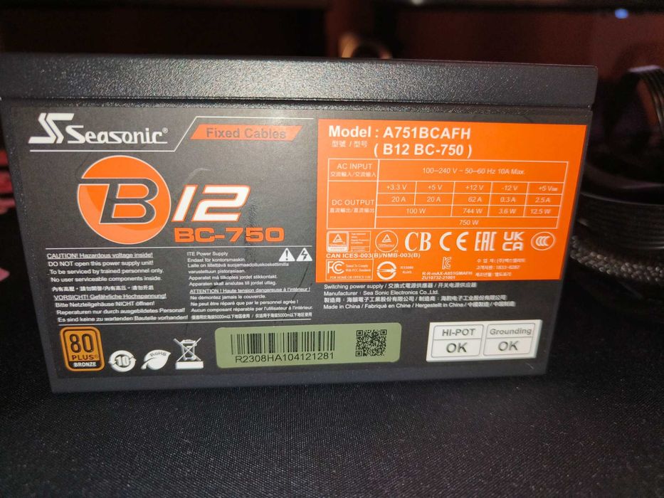Sursa Seasonic B12 BC Series 80+ Bronze 750W