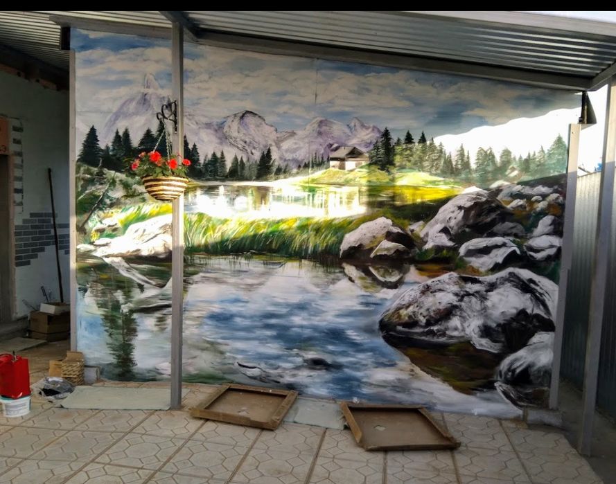 Художественное оформление стен. Покраска стен. Картины на заказ