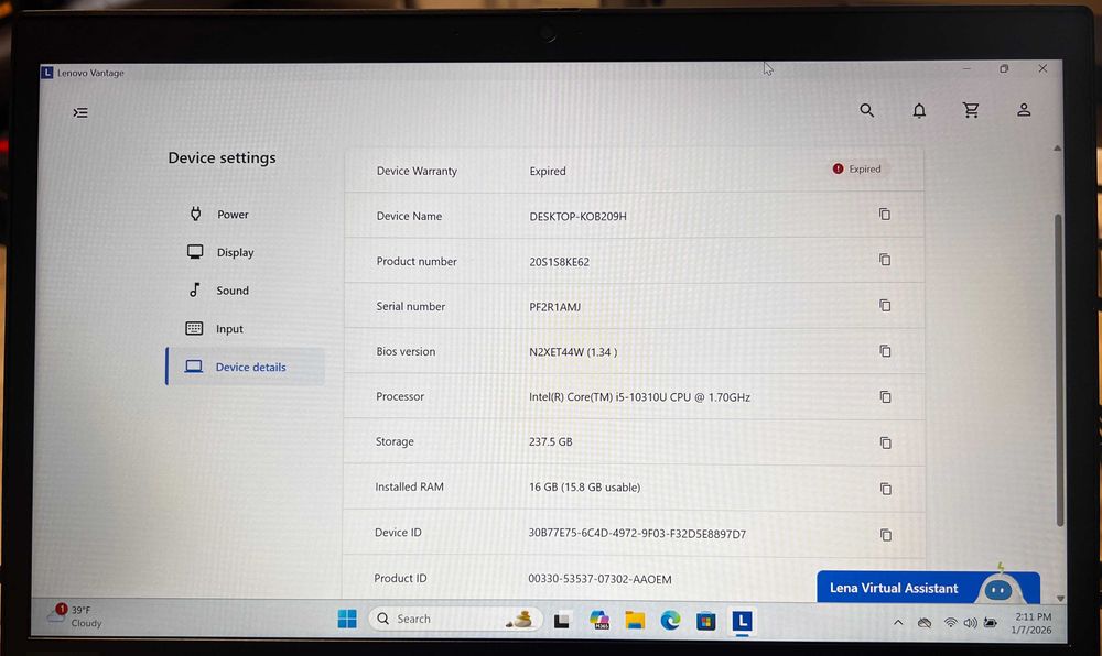 Lenovo ThinkPad T14 gen 1, reconditionat (i5, 16 GB RAM, 256 GB SSD)