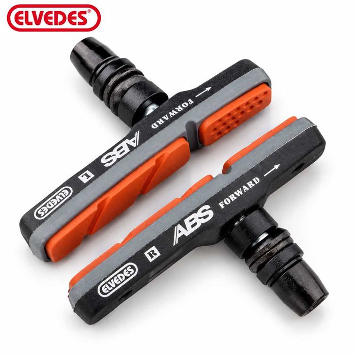 Гумички за V-Brake спирачки ELVEDES 72 мм, ABS система, Сиво-оранжеви, Комплект