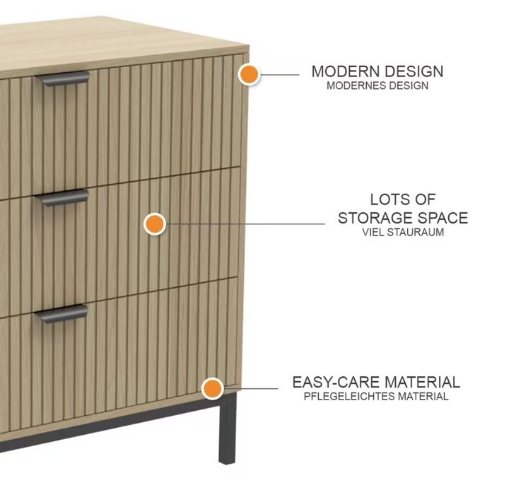 Скрин/комод MDF С 3 чекмеджета 7520