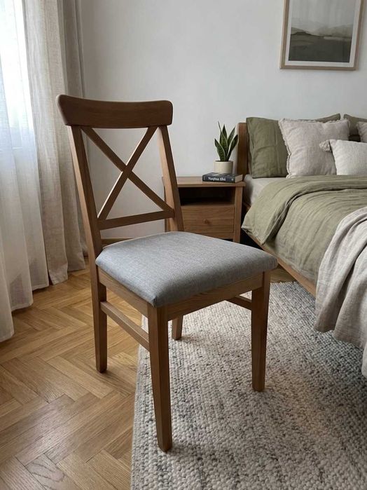 3 scaune IKEA Ingolf MDF tapitate ca noi
