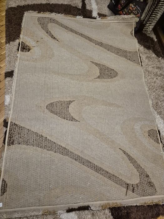 Килим тип "Шаги" в бежово, кафяво и екрю. Размер 120/180 см