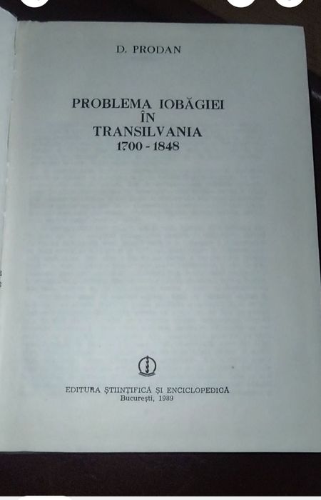 Problema iobăgiei in Romania D.Prodan