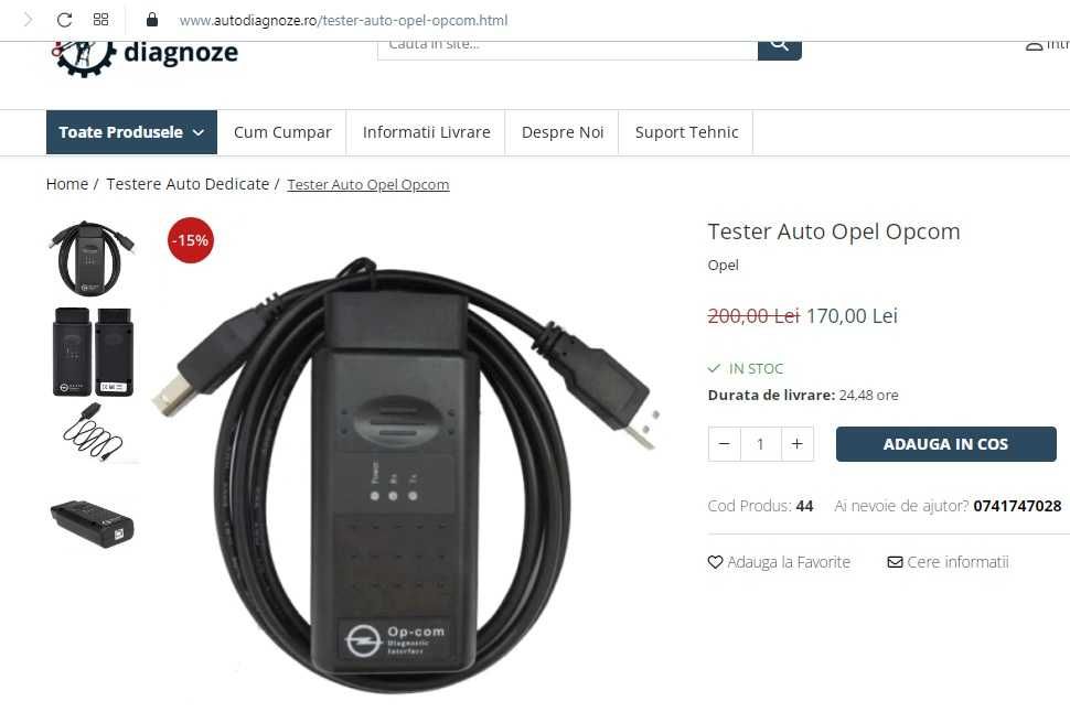 Tester Auto Opel Opcom soft inclus, practic nou