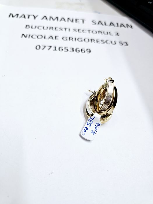 Vand cercei din aur 14 k 7.01 g cod 532