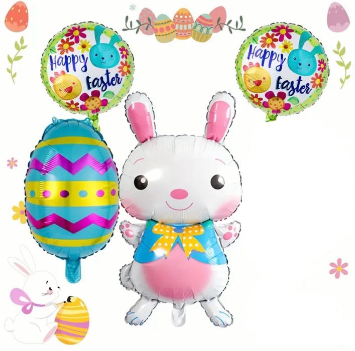 Набор (4шт) фольгированных шариков на Пасху